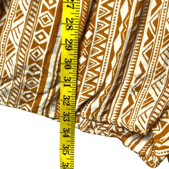 Kori America Womens Tribal Print Short-Sleeve Romper V-Neck Medium Cotton Blend - Picture 10 of 10